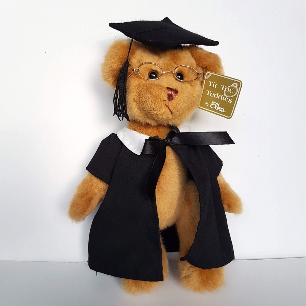 Elka University GRADUATION TEDDY BEAR 32cm Soft Toy School Stuffed Animal Gift0