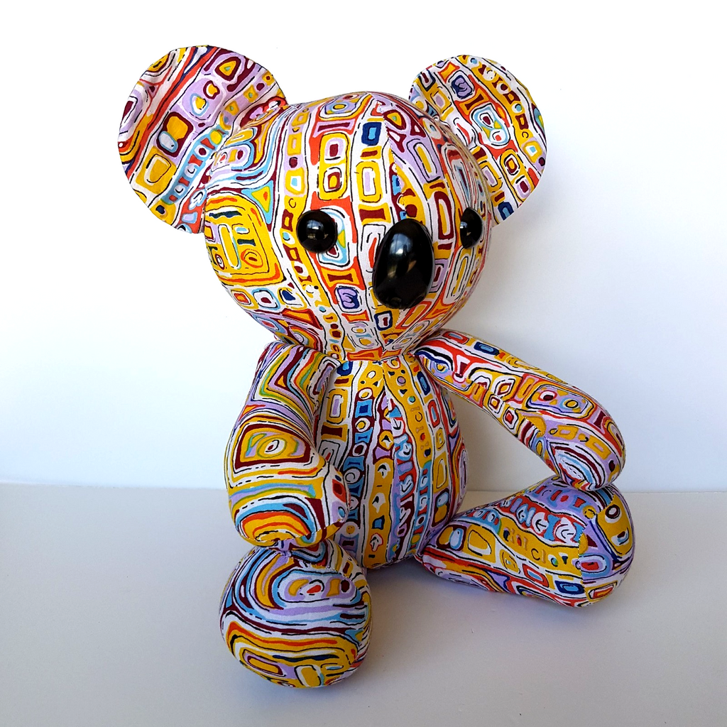 Australian OALA ABORIGINAL ARTIST Felicity Robertson Nampitjinpa Koala Plush Toy1