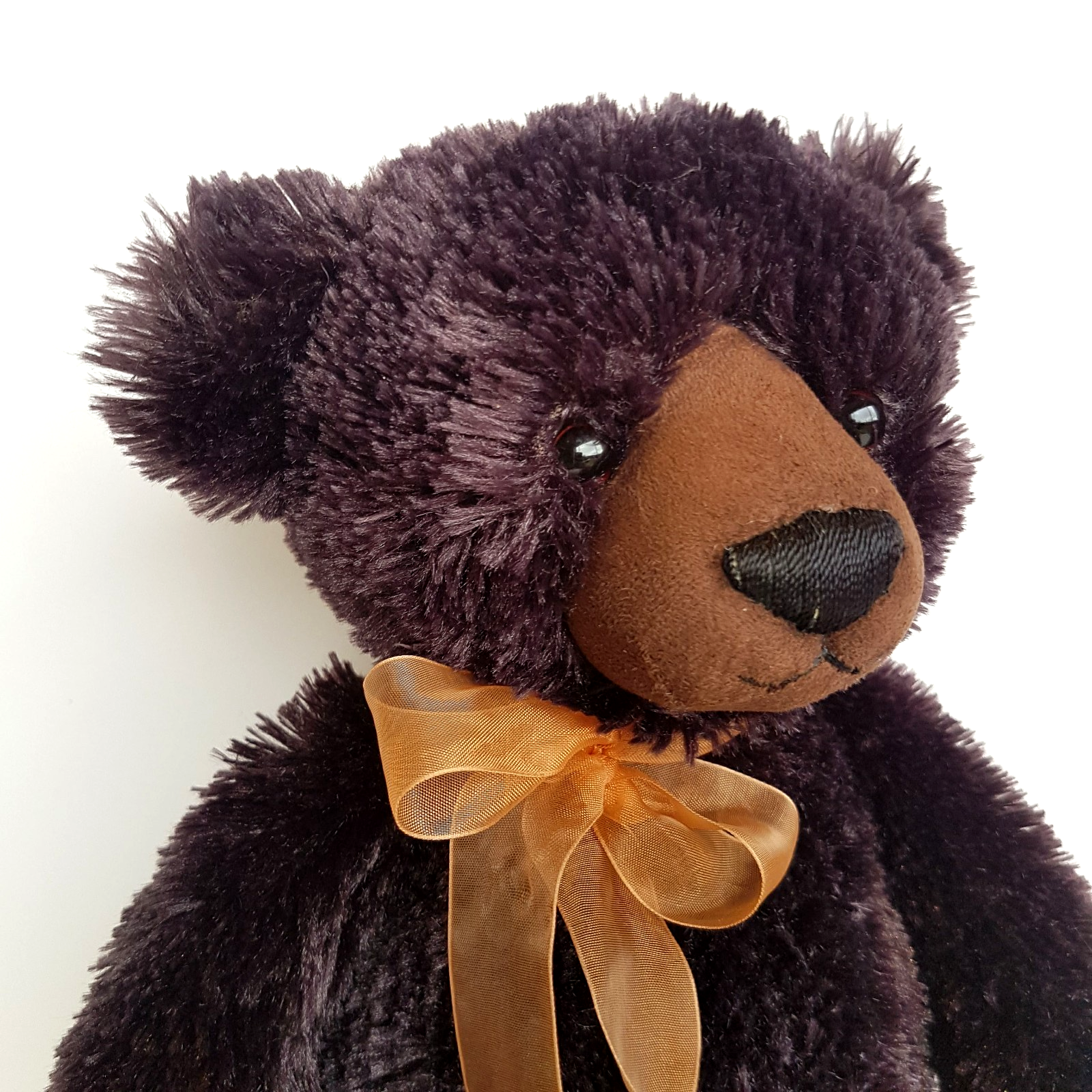 Gund MATISSE Teddy Bear Plush 36cm Stuffed Animal Soft Toy Floppy Dark Brown Bow1