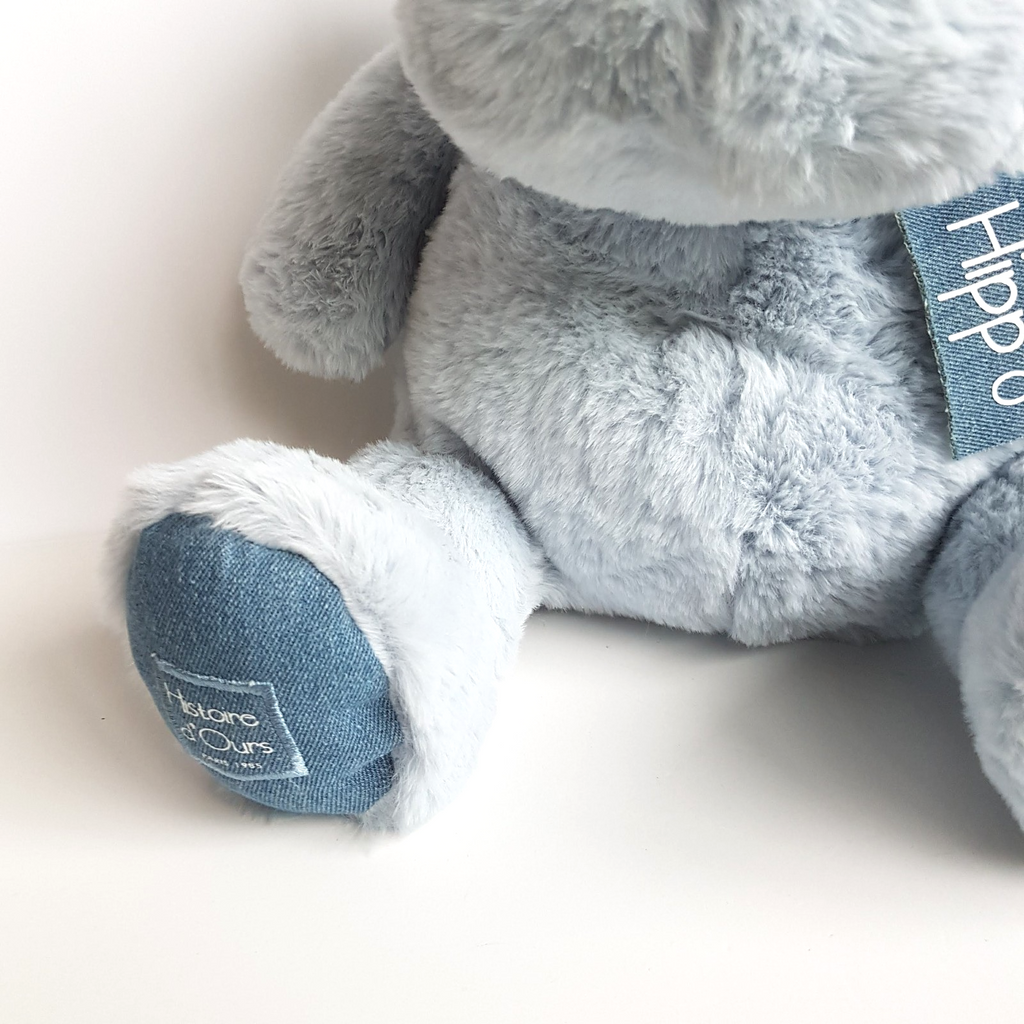 Histoire d'Ours BLUE HIPPO Plush 30cm Stuffed Animal Denim Hipp'o Sleep Soft Toy2