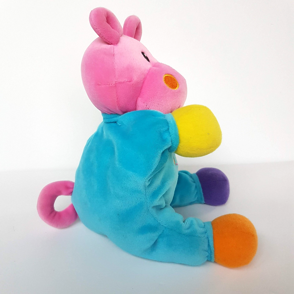 Rare Lamaze VELOUR HIPPO Plush 28cm Colour Block Rattle Stuffed Animal Soft Toy2