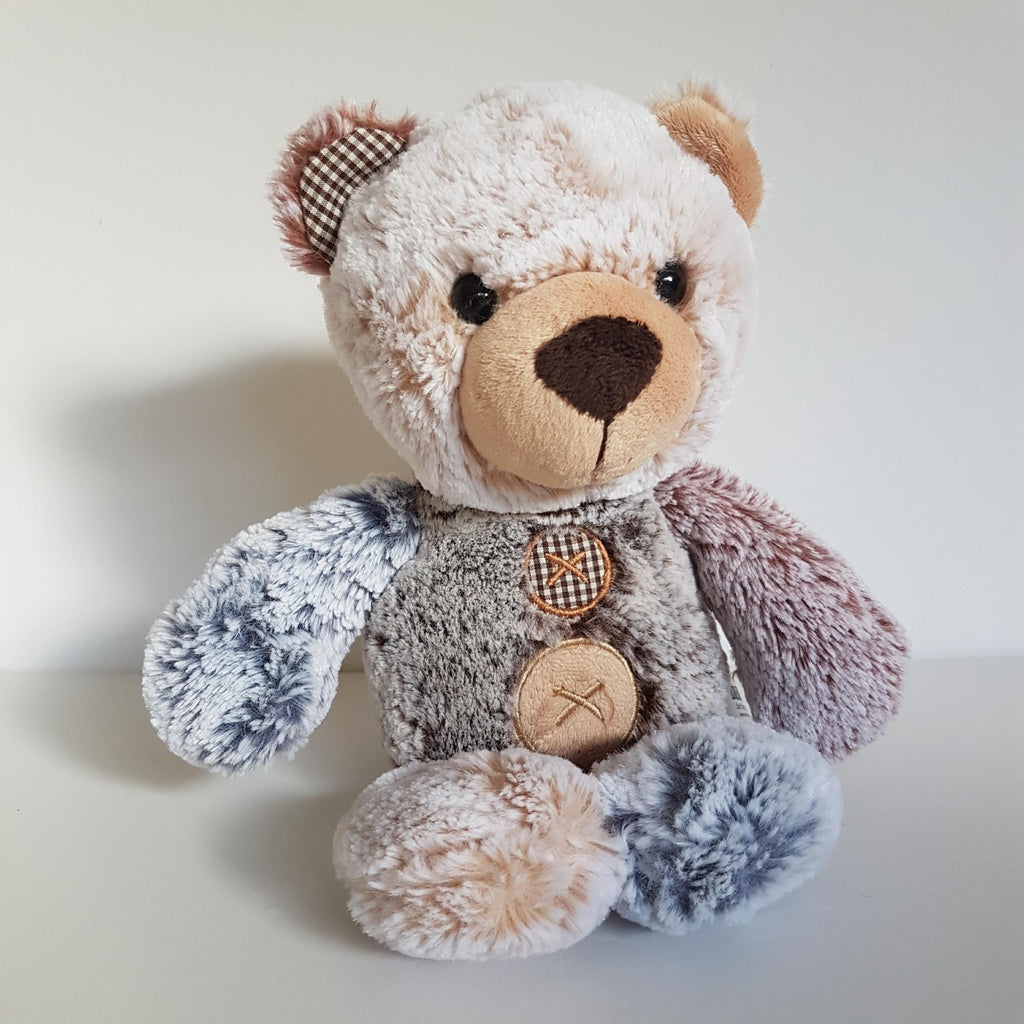 Korimco BUTTONS TEDDY BEAR Plush 28cm Stuffed Animal Cute Soft Toy Frosted Fur0