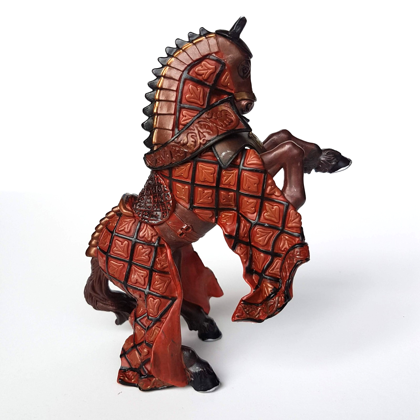 Papo MEDIEVAL KNIGHT REARING HORSE 2007 Brown Gold Crown Action Figure Toy3