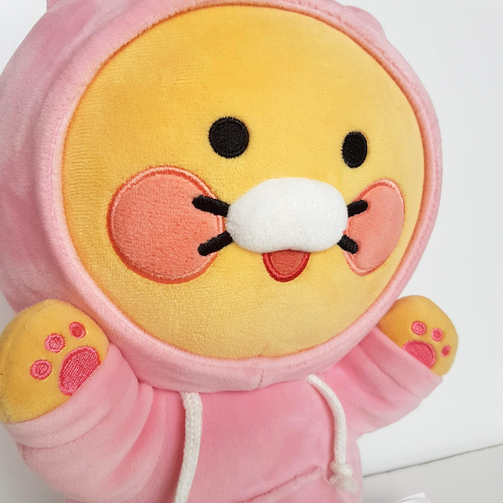 Kakao Friends PINK HOODIE CHOONSIK CAT Genuine 28cm Stuffed Animal Soft Toy CUTE4
