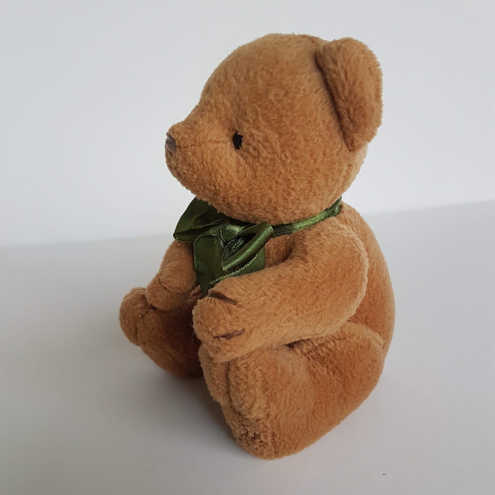 Harrods Knightsbridge TEDDY BEAR 15cm Stuffed Animal White Green Bow Soft Toy2