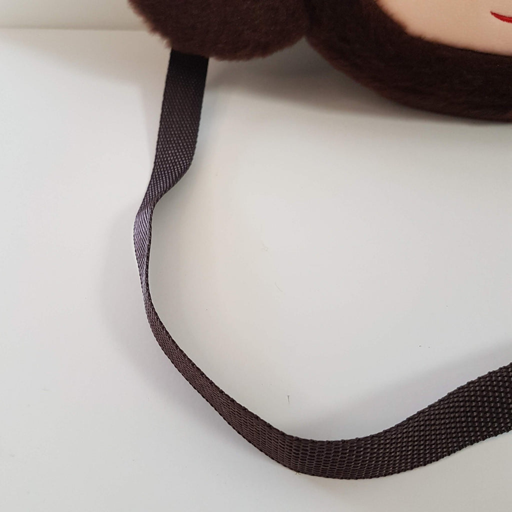 Plush CHEBURASHKA Small Shoulder Bag Character Mascot Zip Embroidered Face Cute3