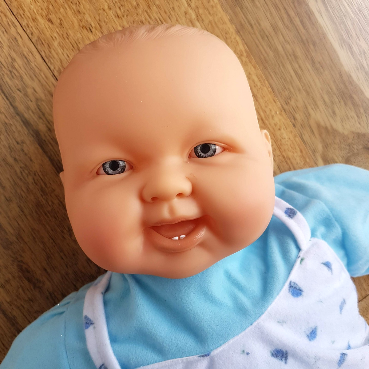 Vintage Berenguer WEIGHTED BABY DOLL 52cm Blue Eyes Happy Infant Chubby Lifelike1