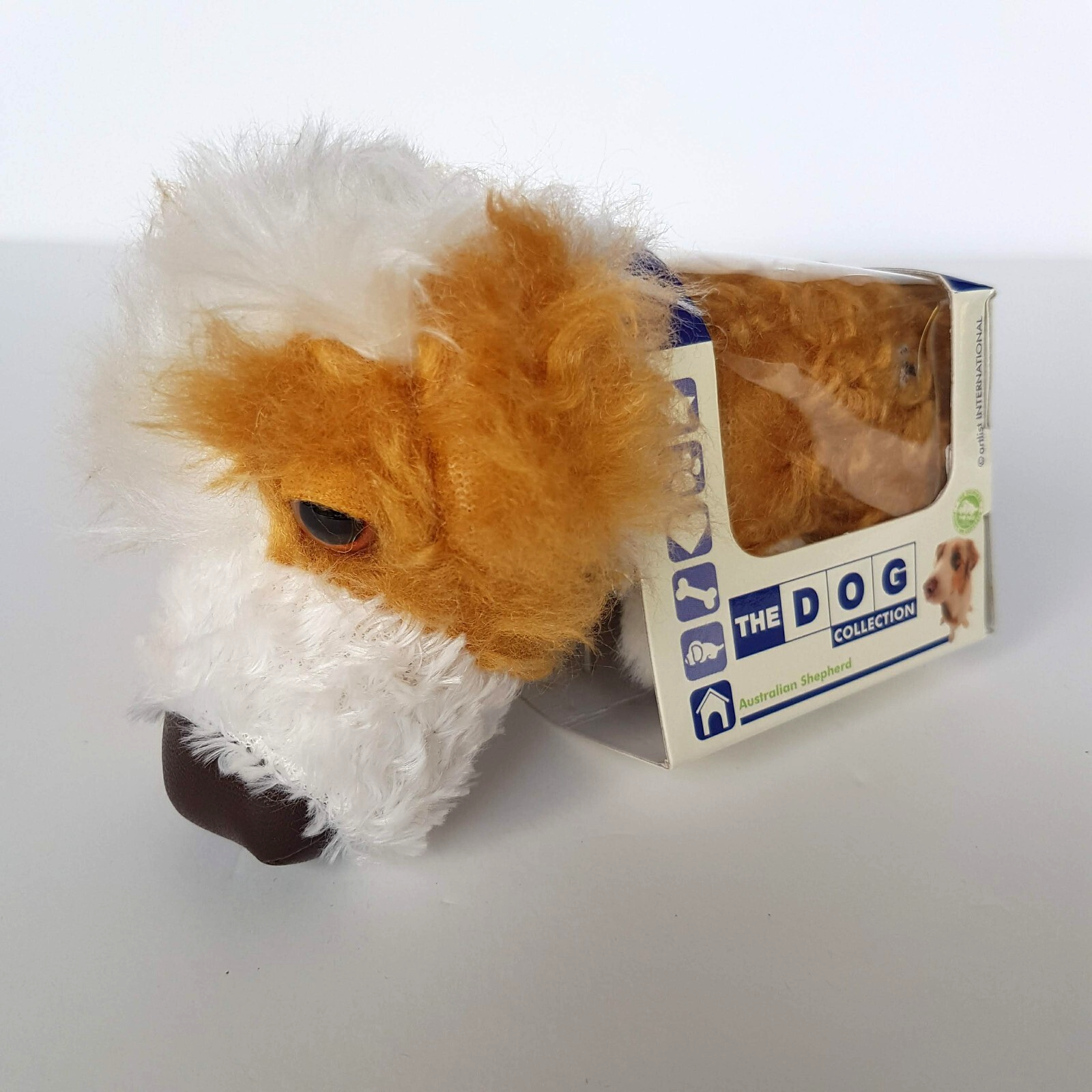 ARTLIST The DOG AUSTRALIAN SHEPHERD Plush Puppy Box Stuffed Animal Soft Toy Cute0