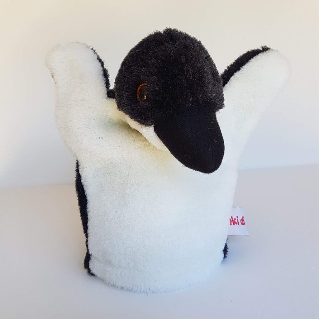 Dinki Di PENGUIN Hand PUPPET 9” SQUEAKER Plush Stuffed Animal Sea Bird Soft Toy3