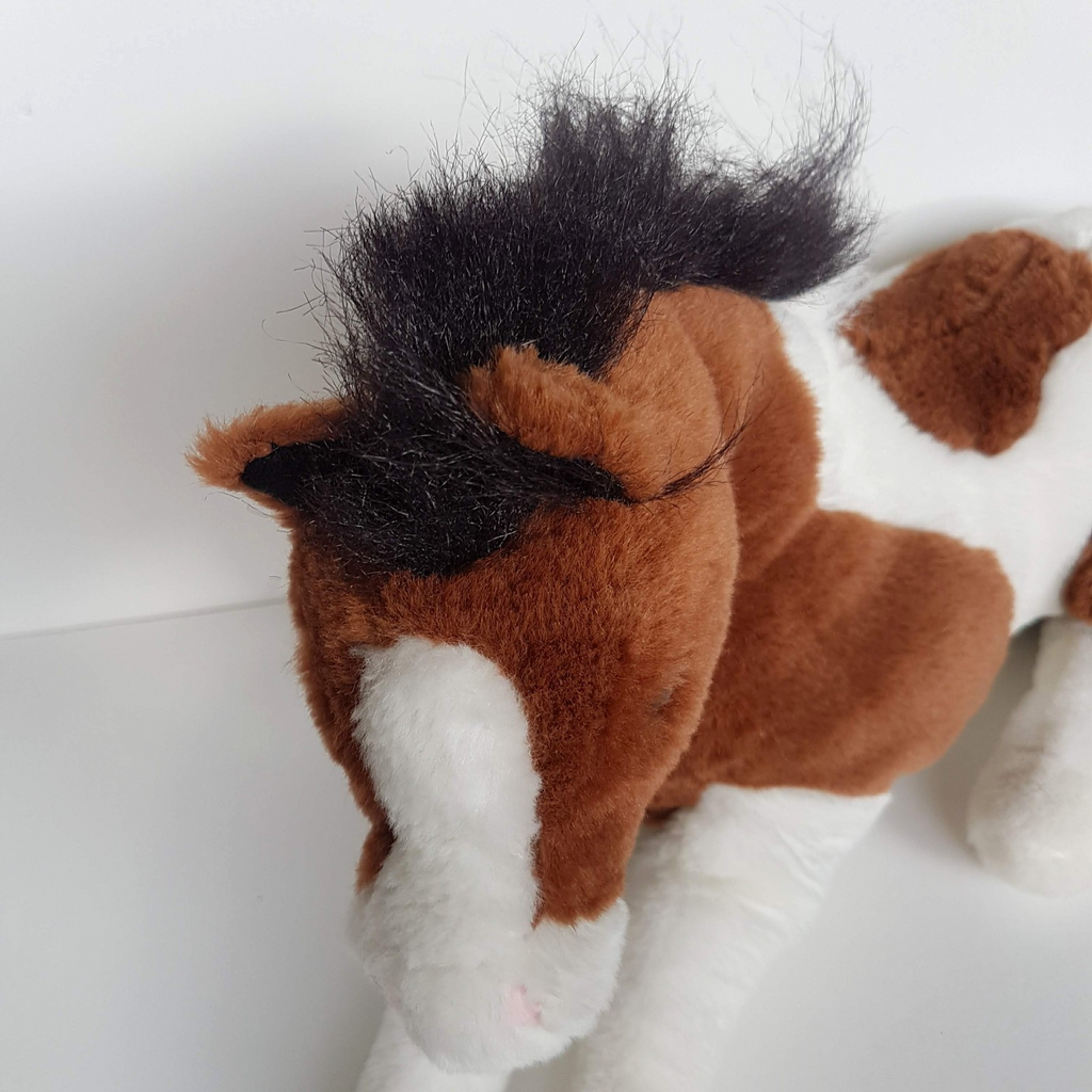 PINTO HORSE PONY Floppy Plush Brown White 34cm long Soft Toys Stuffed Animal Pet6