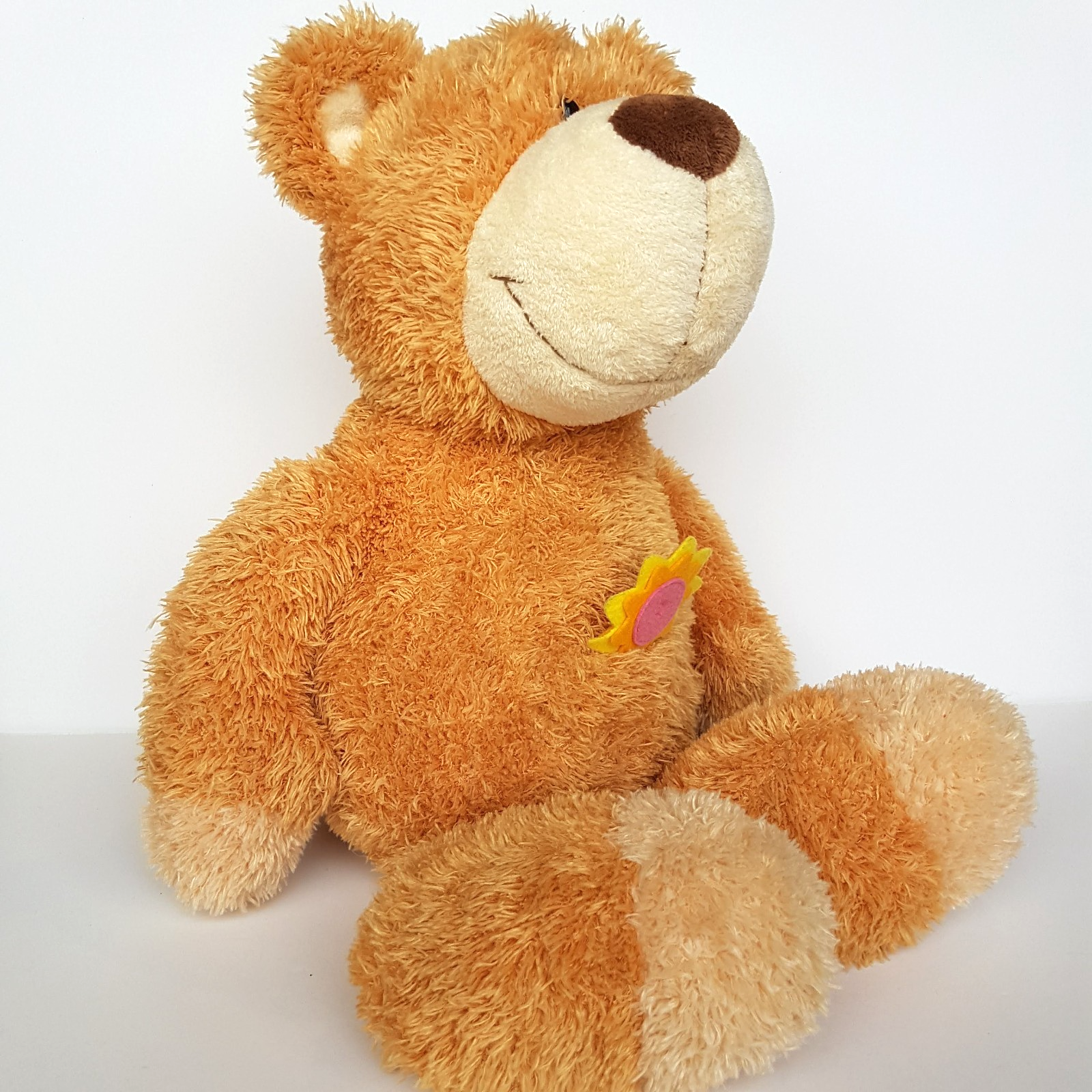 Large Nici ORANGE TEDDY BEAR 52cm Plush Floppy Soft Toy Flower Stuffed Animal0