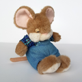 Cute LIL MOUSE in Overalls Plush 17cm Rat Rodent Soft Toy Farmer Stuffed Animal0