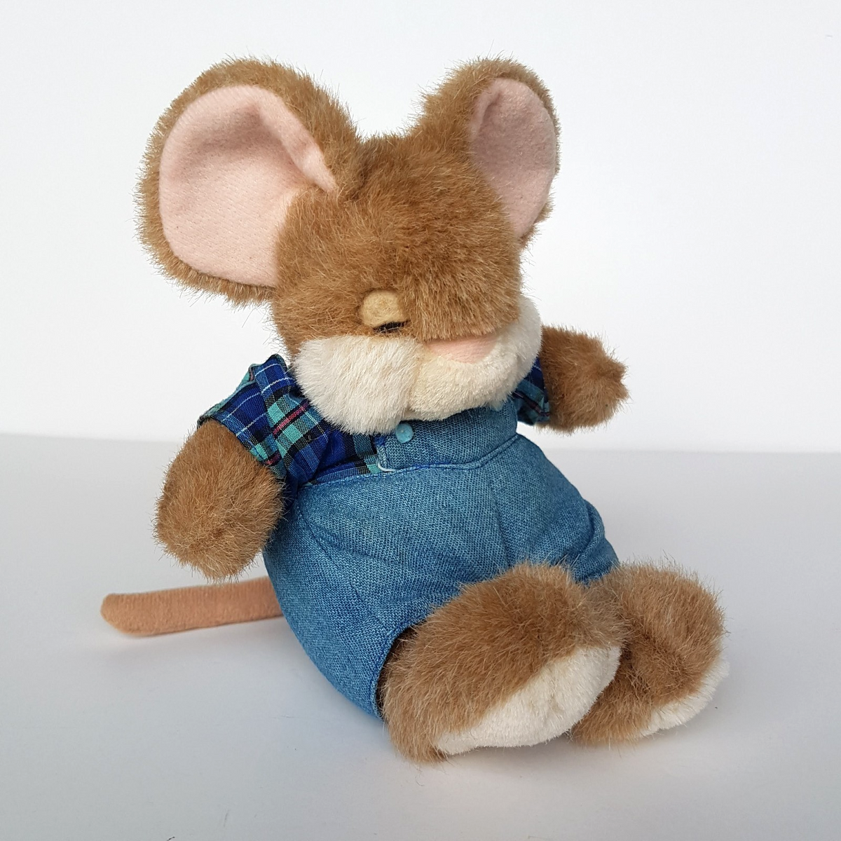 Cute LIL MOUSE in Overalls Plush 17cm Rat Rodent Soft Toy Farmer Stuffed Animal0