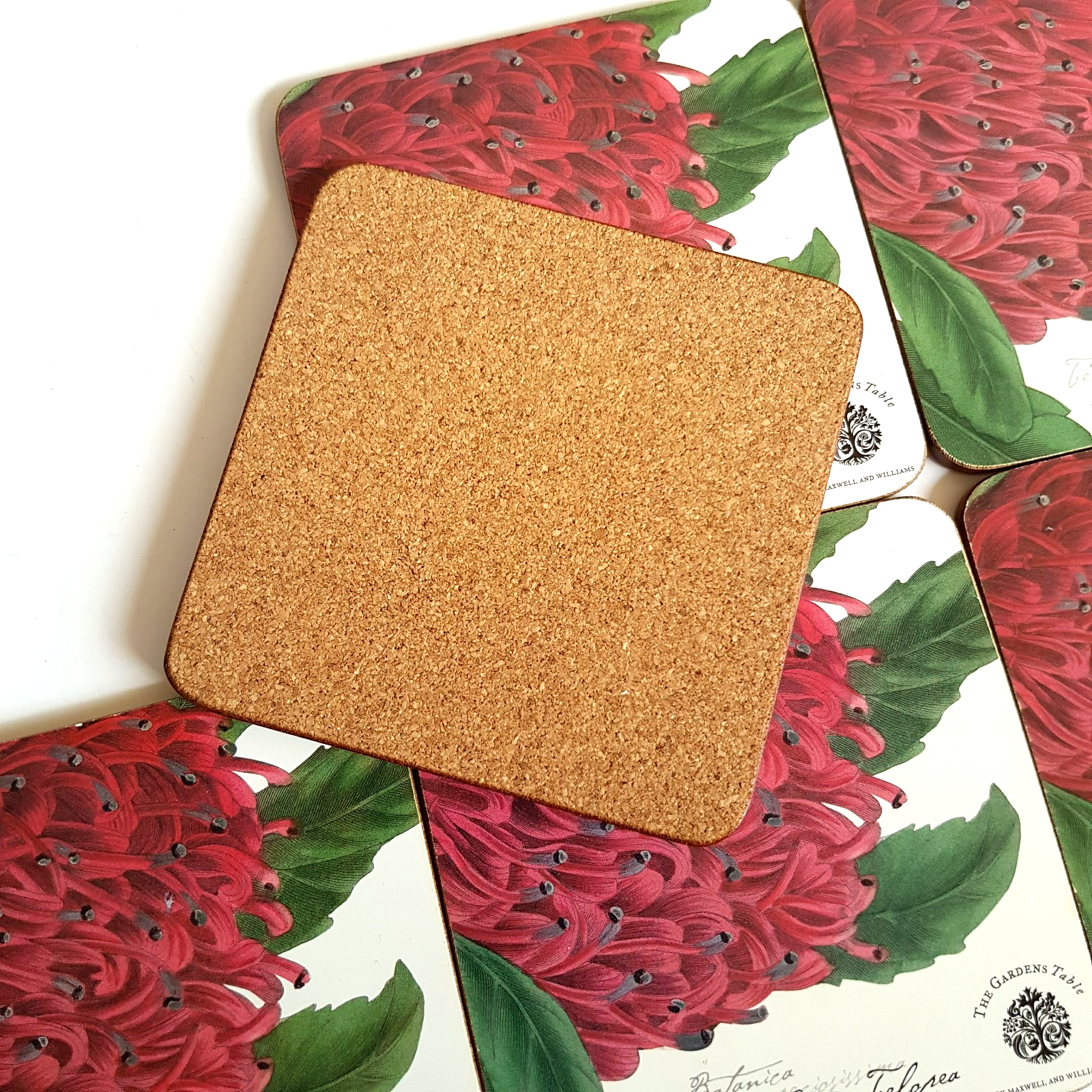 THE GARDENS TABLE Waratah Coaster Set Botanical Flower Royal Botanic Gardens7