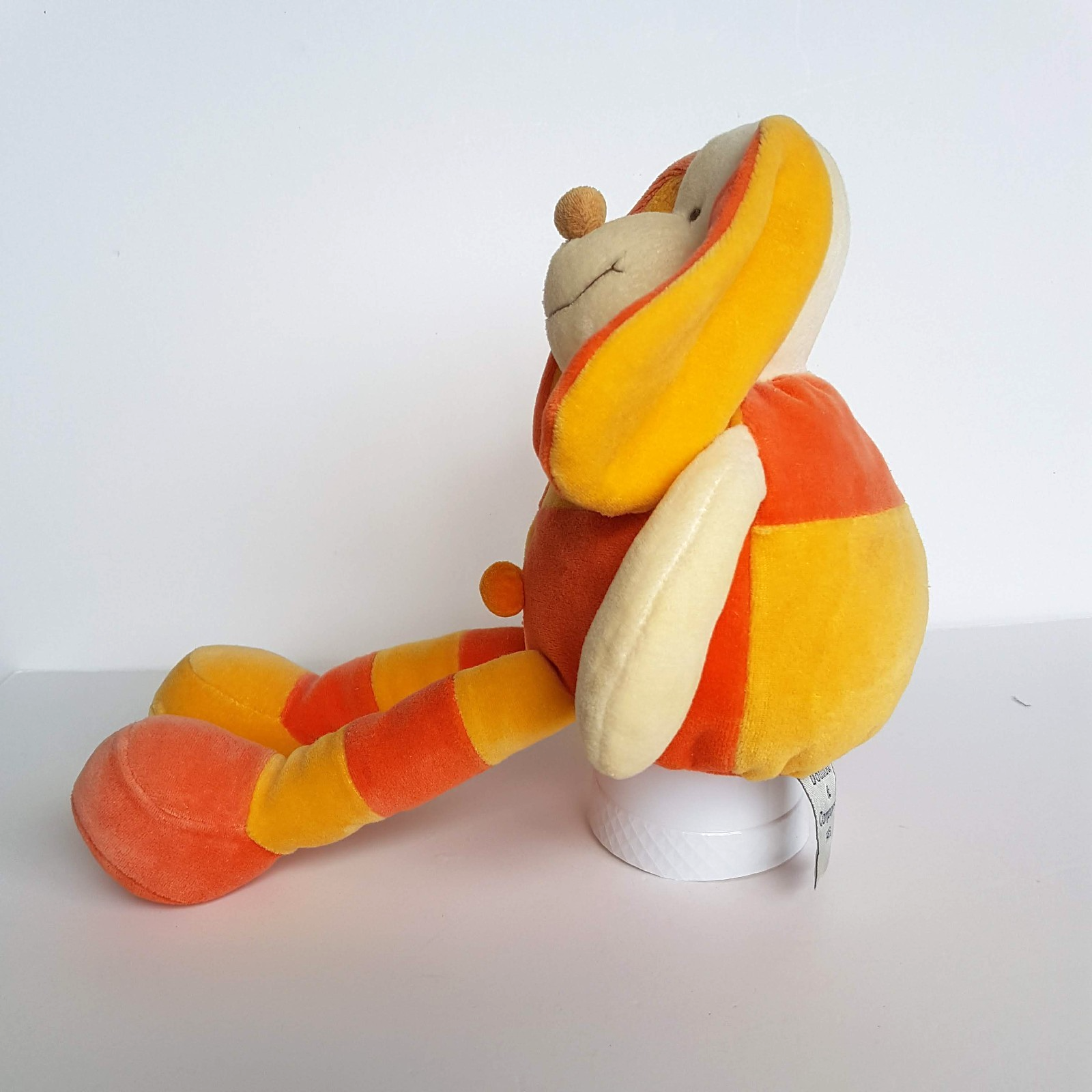 Doudou & Compagnie VELOUR RABBIT Patou 30cm Floppy Plush Soft Toy Orange Yellow7
