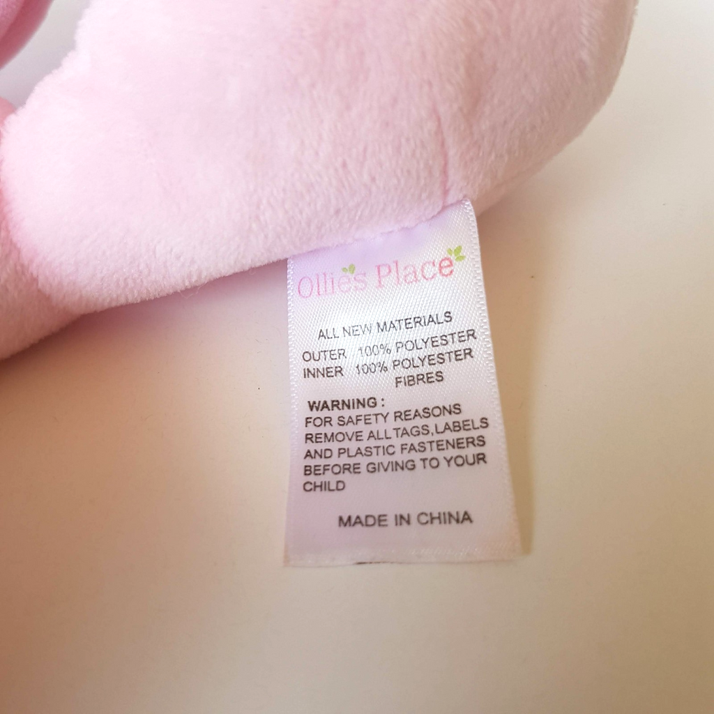 Ollie's Place PINK BEAR HEART Baby Lovey Plush Comforter Security Blanket Toy3