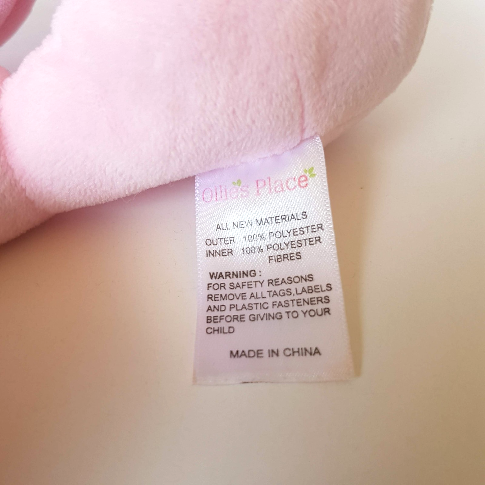 Ollie's Place PINK BEAR HEART Baby Lovey Plush Comforter Security Blanket Toy3