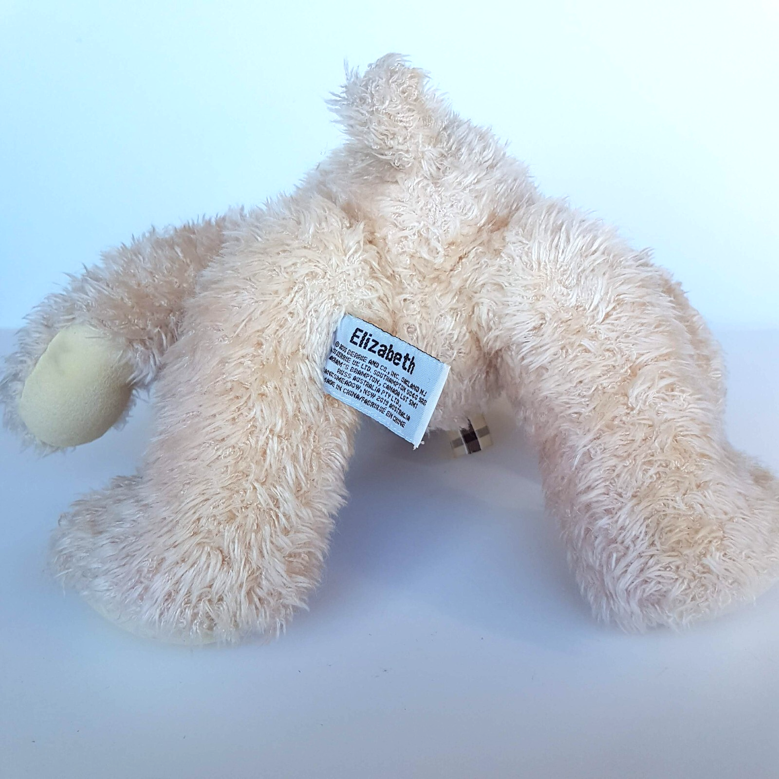 Russ TEDDY BEAR ELIZABETH Plush 33cm Soft Toy Beanbag Stuffed Animal Cute Cream9