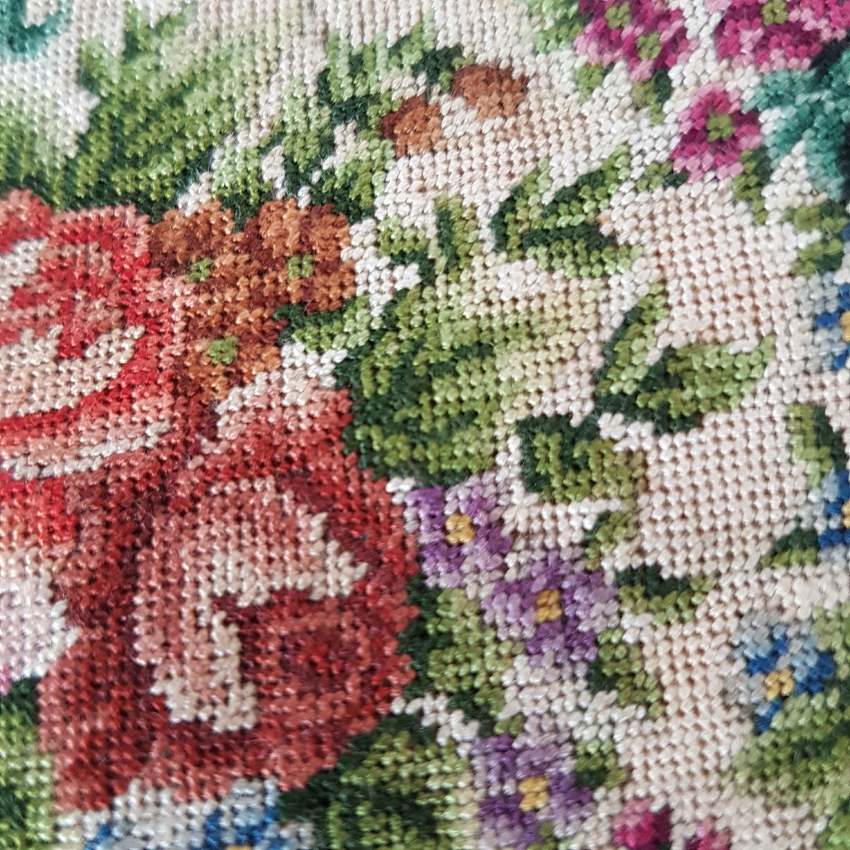 Micro Petit Point Needlepoint Evening Bag Floral Roses Tapestry Vintage Bag3