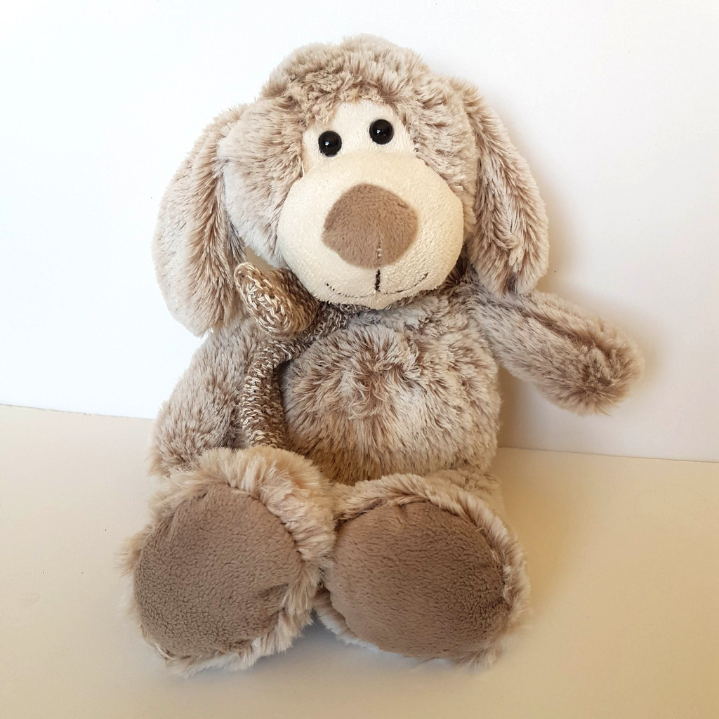 Floppy QUALITY TEDDY Plush Dog 27cm Frosted Beige White Stuffed Animal Soft Toy0