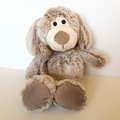 Floppy QUALITY TEDDY Plush Dog 27cm Frosted Beige White Stuffed Animal Soft Toy0