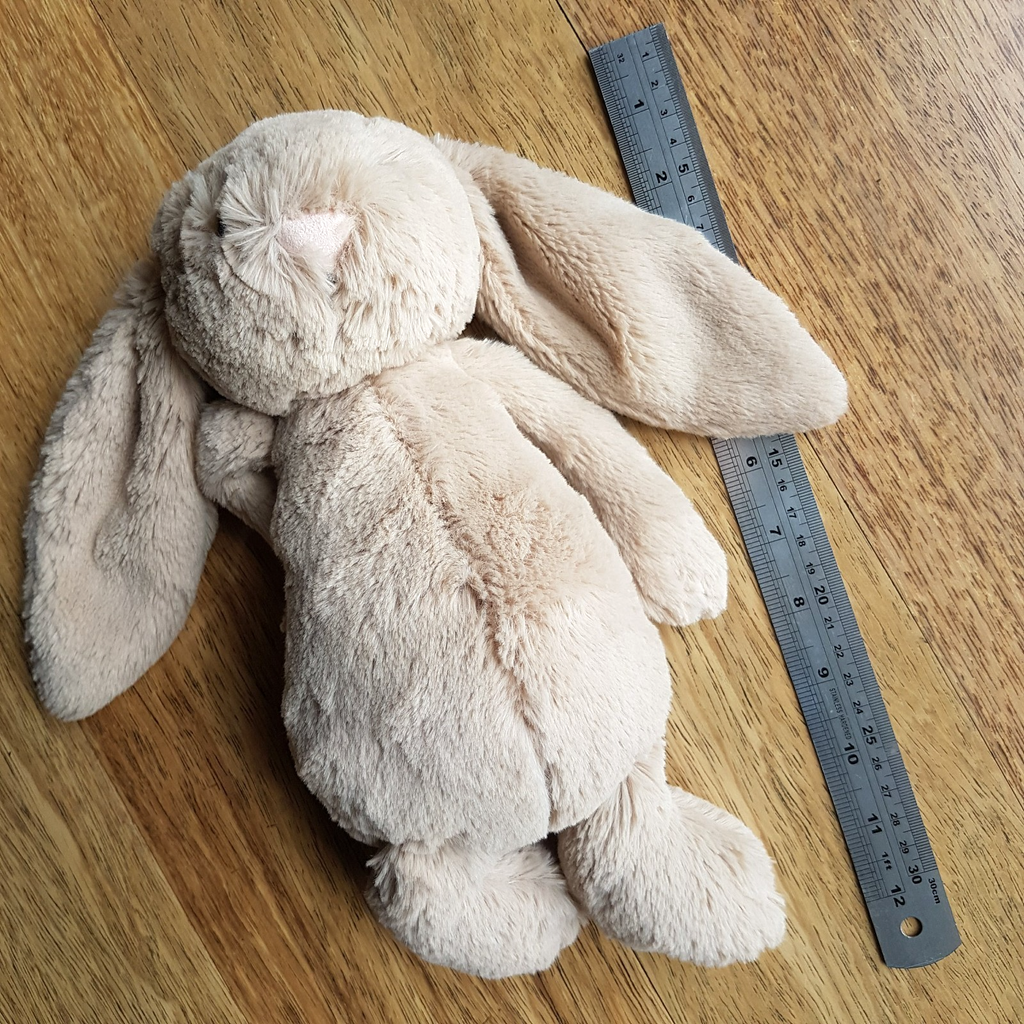 Jellycat BEIGE BASHFUL BUNNY Medium 12" Rabbit Plush Stuffed Animal Soft Toy9