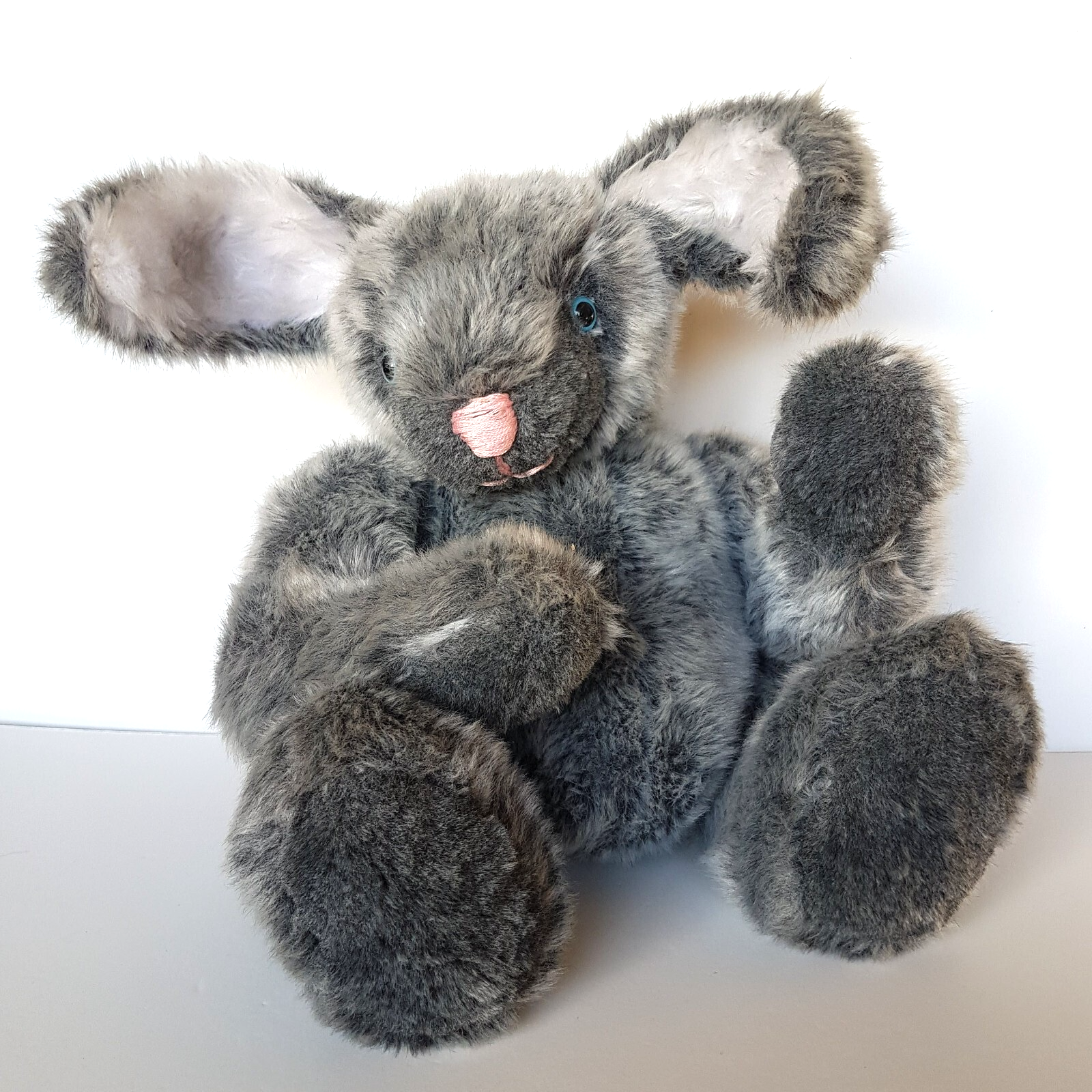 Jointed HANDMADE GREY BUNNY RABBIT 34cm Plush Weighted Stuffed Animal Soft Toy1