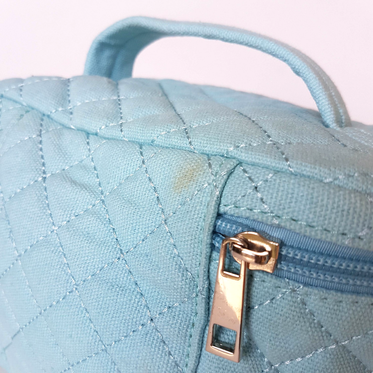 Polly Pocket MAKE UP BAG TOTE Blue Quilted Accessories 12cm Mattel Collectible3