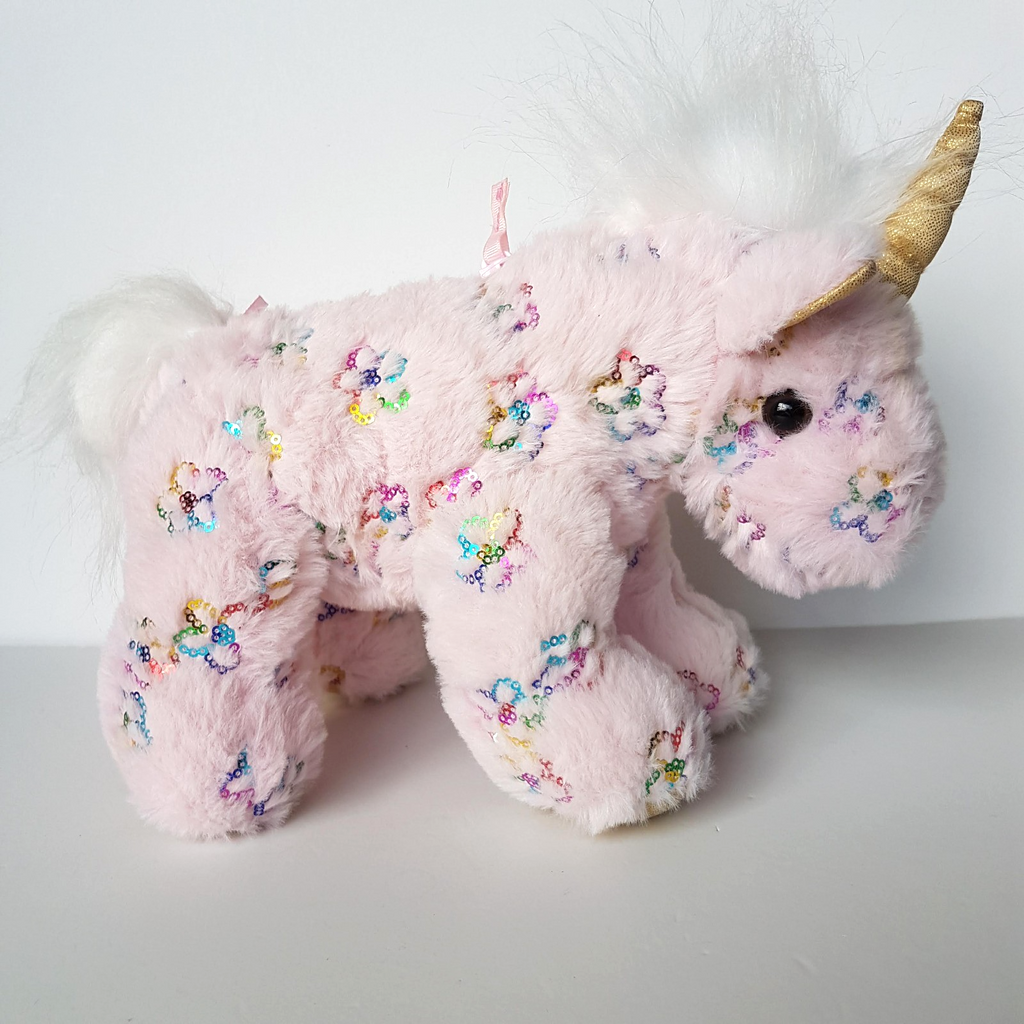 Olly & Me UNICORN BAG PLUSH Pink Flower Sequin CUTE Kids Bag Purse Rainbow Toy6