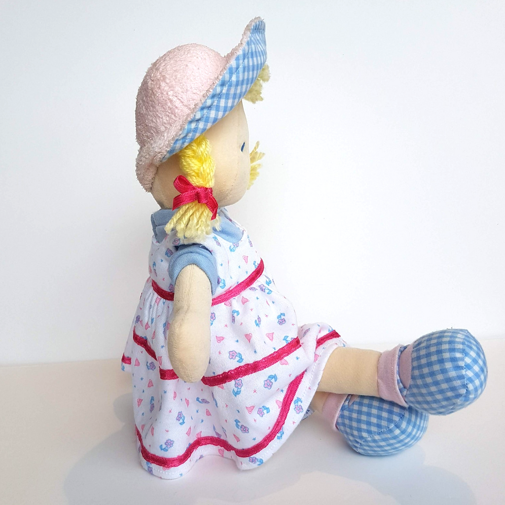 RARE Happy Star VELOUR BABY DOLL Terry Towel Fabric Rag Doll Soft Toy 37cm Cute8