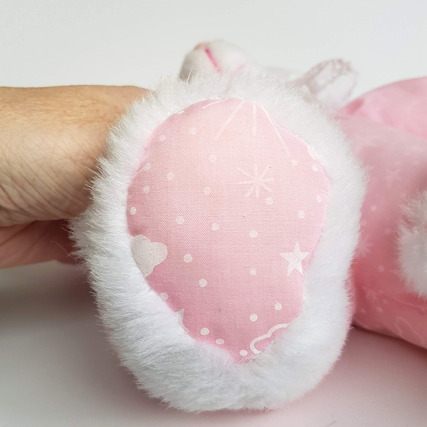 Vintage TEDDY IN BUNNY SLIPPERS Plush 34cm Pink Pyjamas Stuffed Animal Soft Toy13