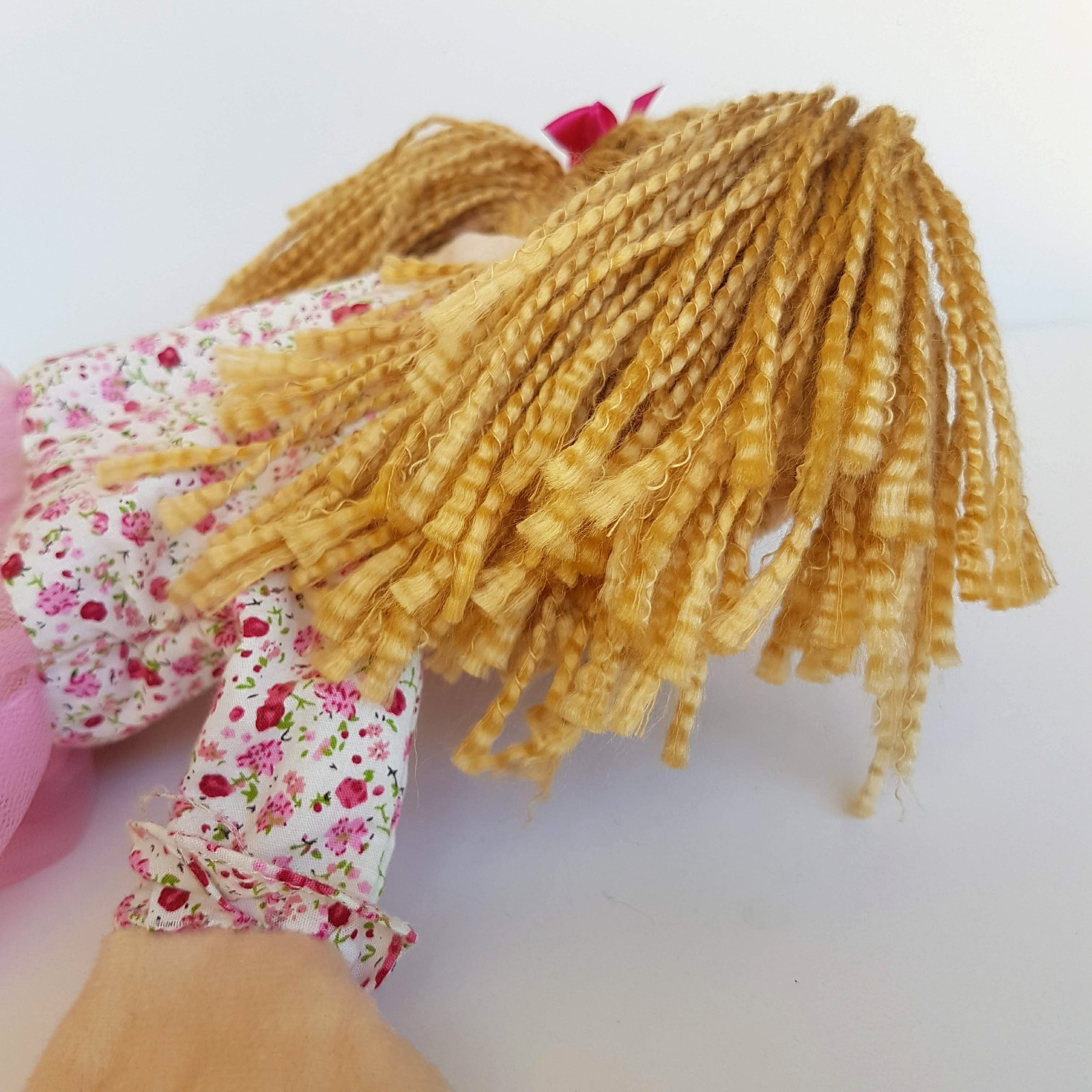 Kmart HAND PUPPET Girl Pink Tutu Floral Stuffed Kids Pretend Play Soft Toy9