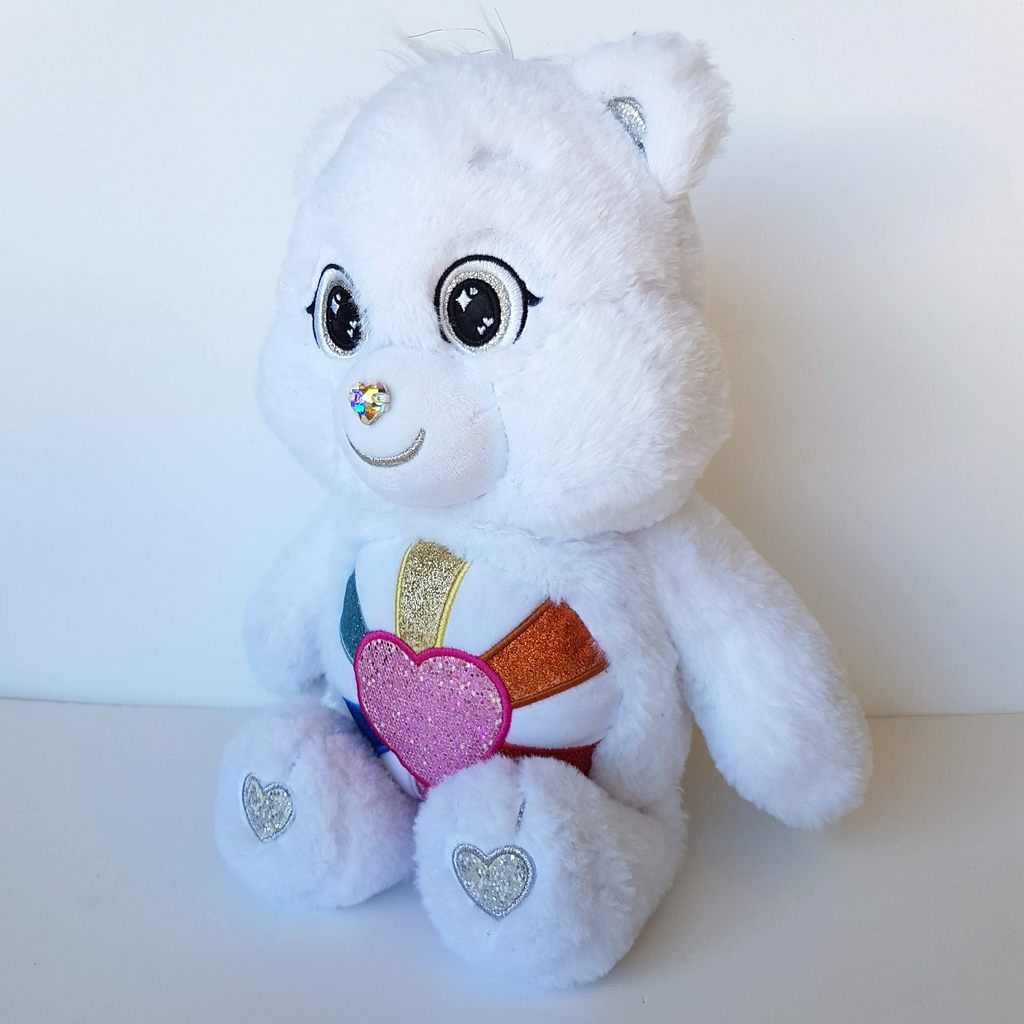 Care Bear HOPEFUL HEART Collector's Edition 2022 36cm Crystal Nose White Glitter1