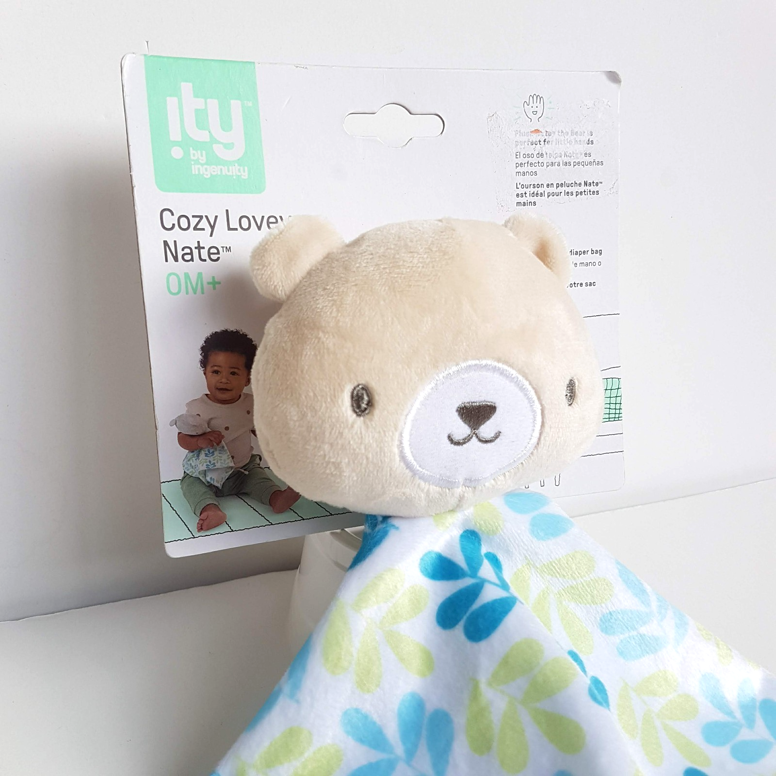 ity Ingenuity NATE BEAR Lovey Security Blanket Comforter Plush Sleep Soft Toy1