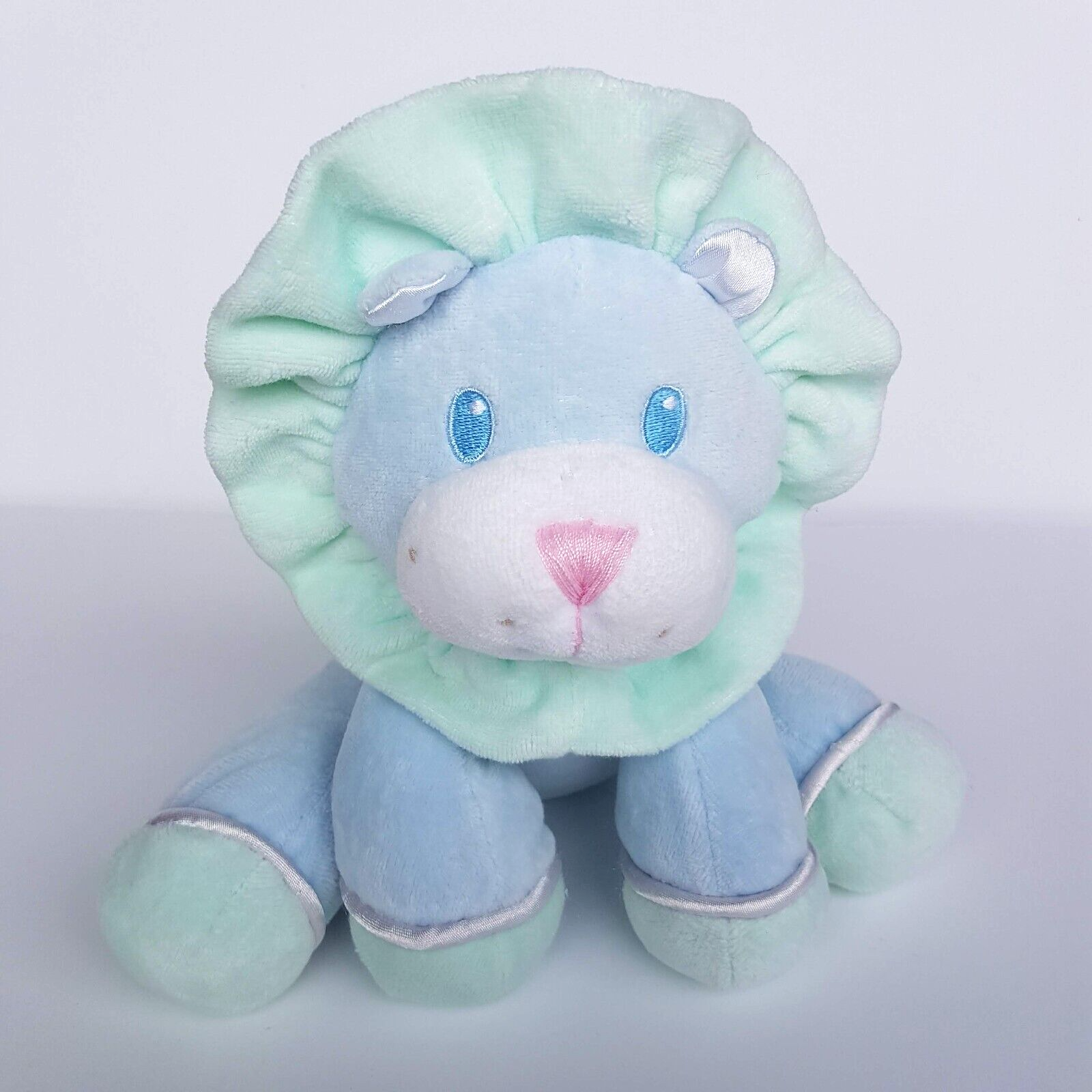 Vintage EDEN PASTEL LION Velour Baby Plush Stuffed Animal Lovey Rattle Soft Toy2