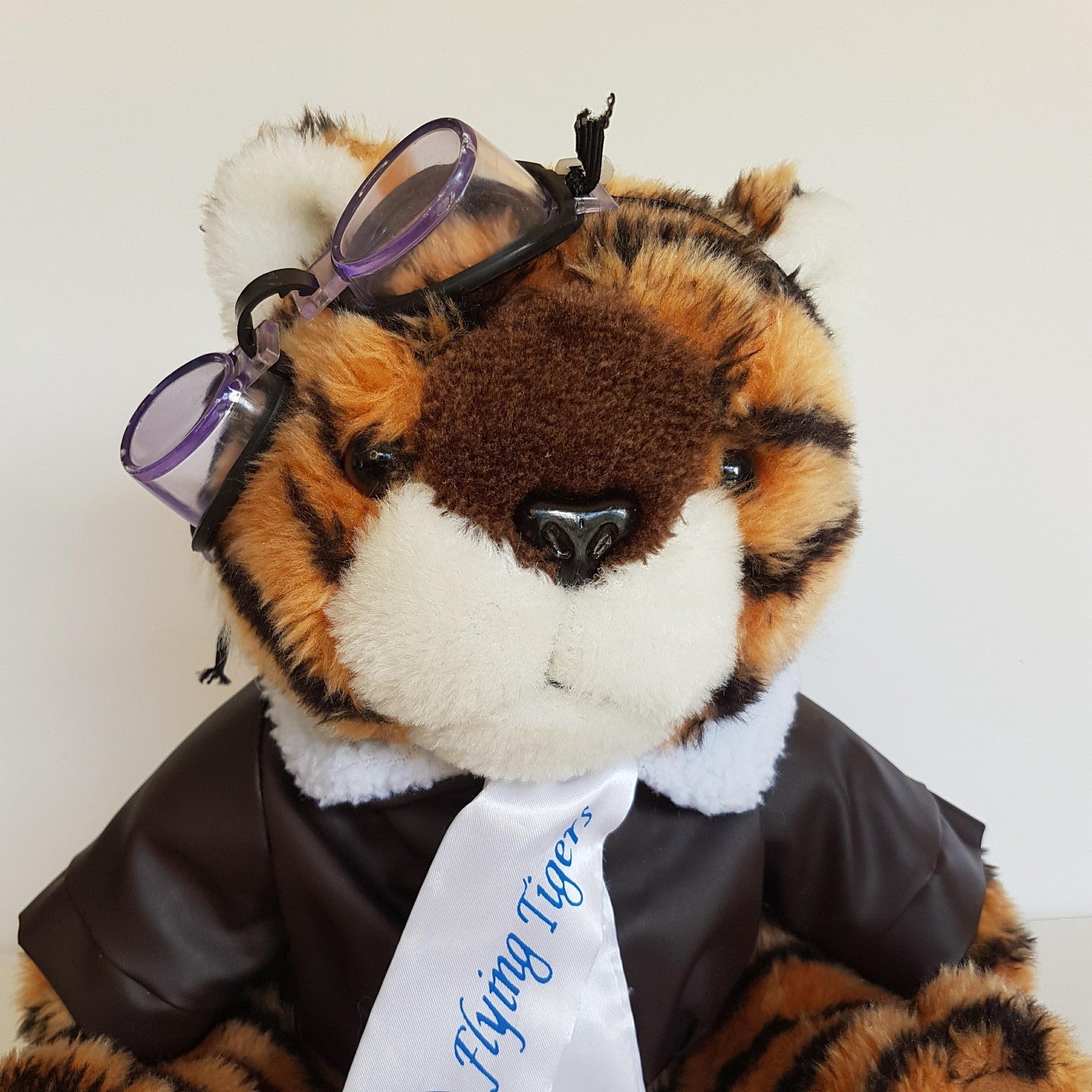 Rare Vintage FLYING TIGERS Aviation Squadron Pilot Plush Stuffed Animal Soft Toy1