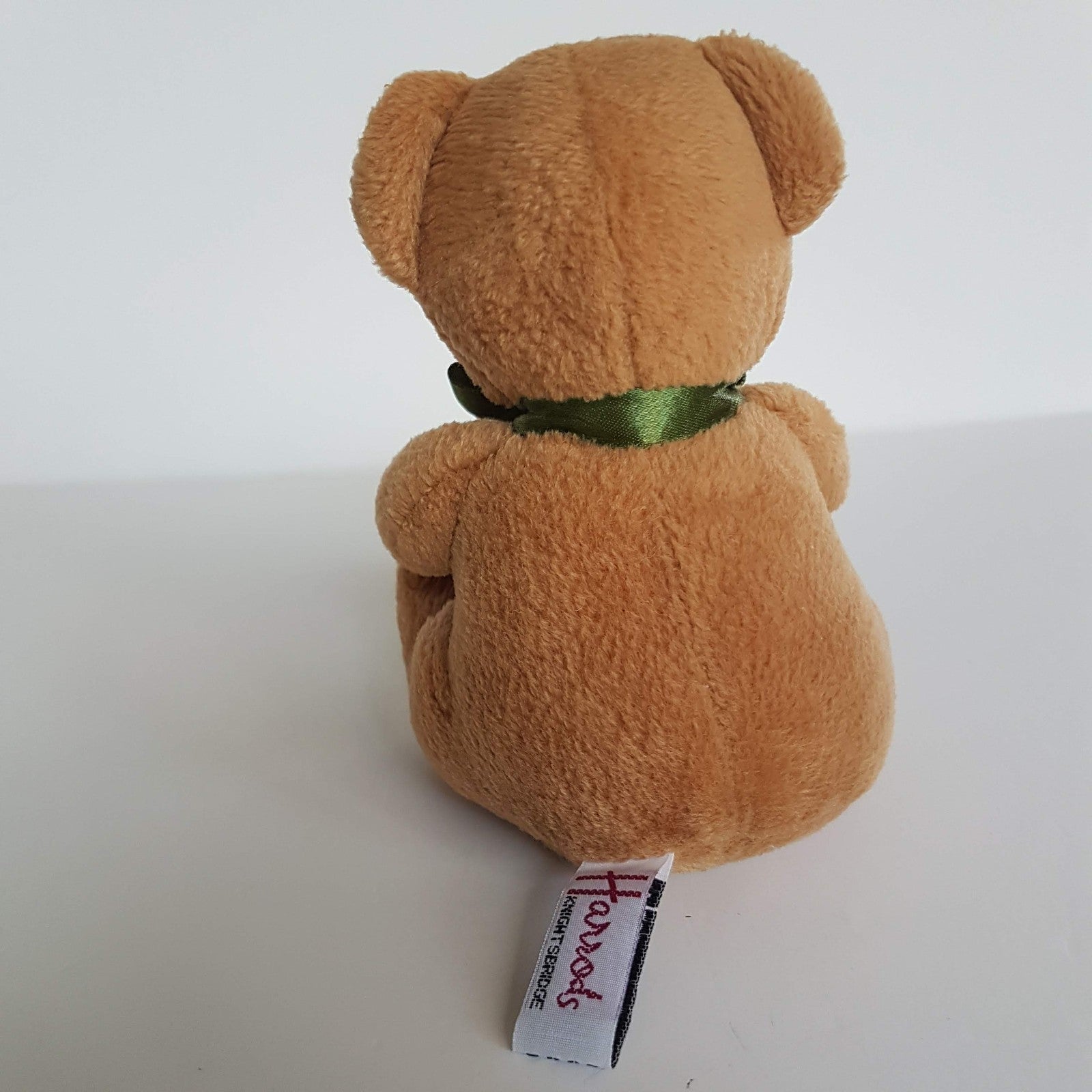 Harrods Knightsbridge TEDDY BEAR 15cm Stuffed Animal White Green Bow Soft Toy6