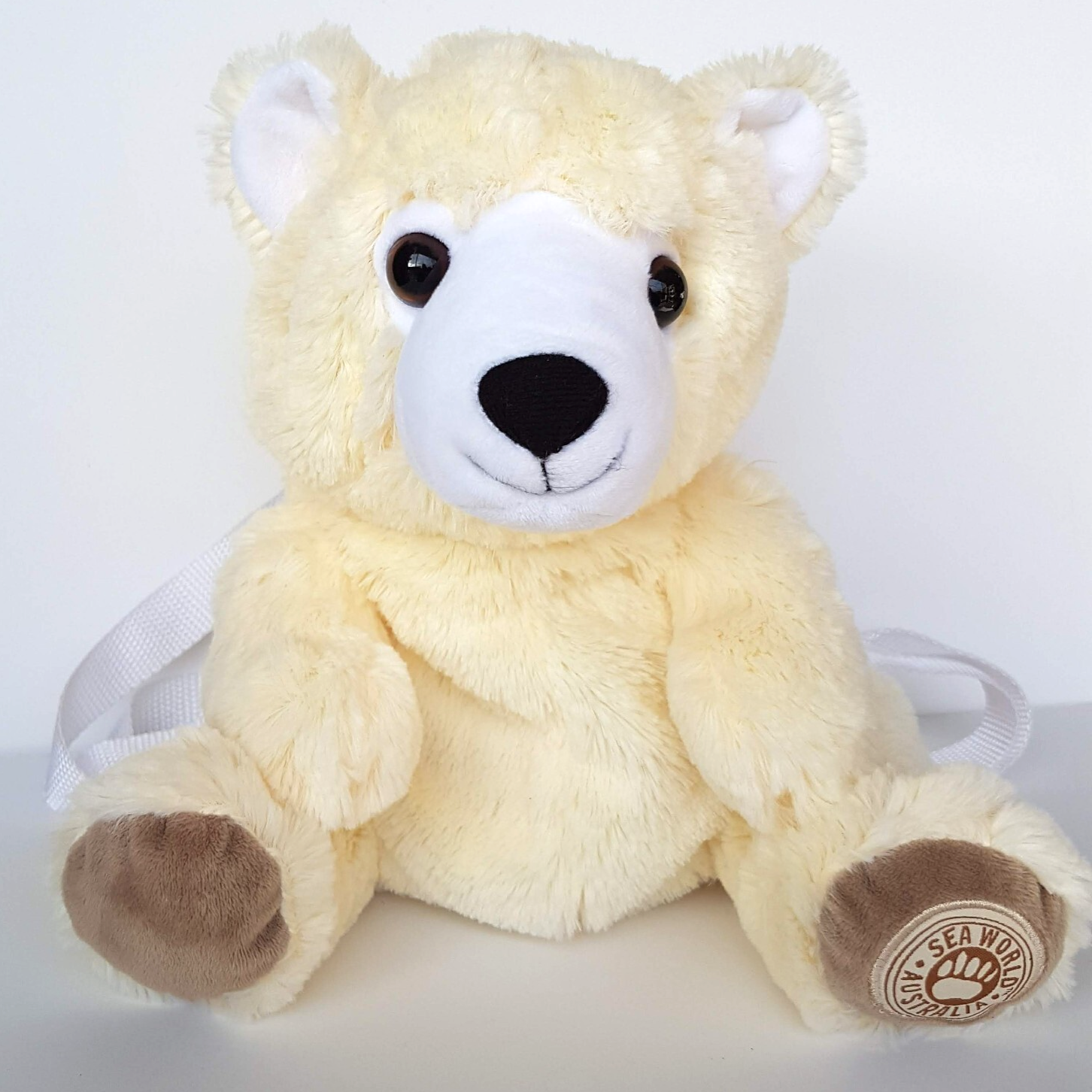 Sea World POLAR BEAR BACKPACK Plush Stuffed Animal 28cm Kids Bag Soft Toy Bag2