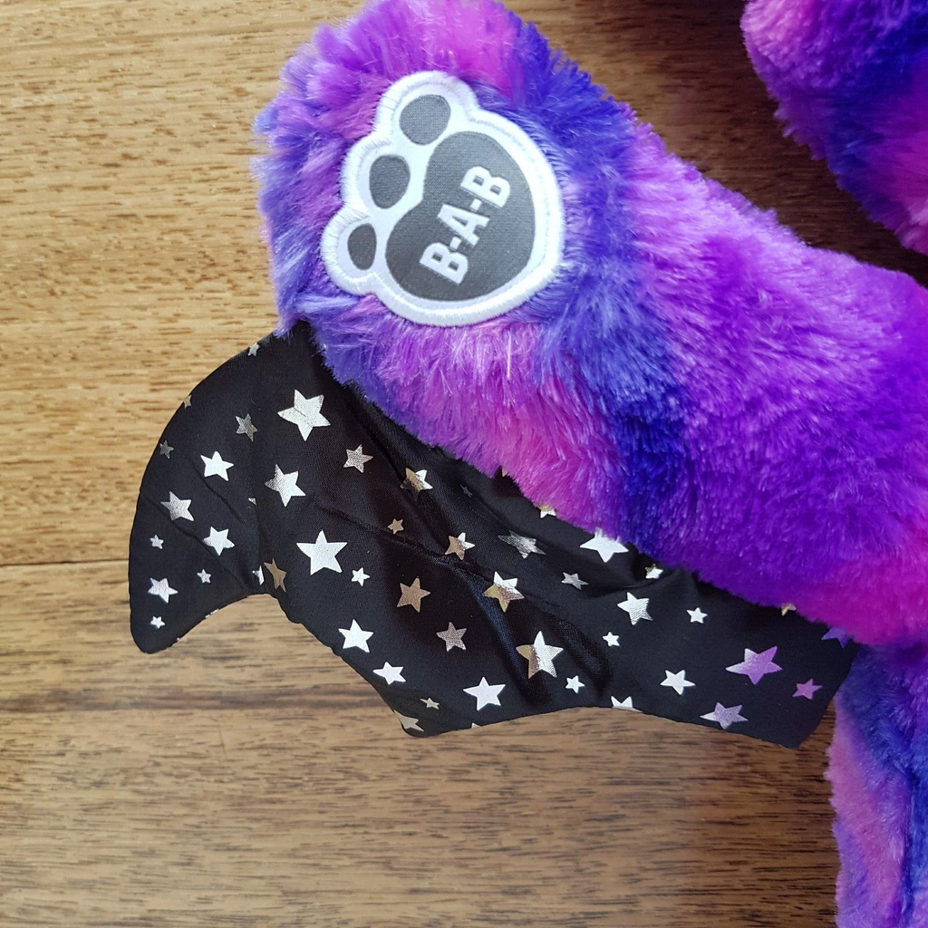 Build A Bear VAMPIRE BAT Plush STARRY NIGHT Purple Blue Stars Stuffed Animal Toy6