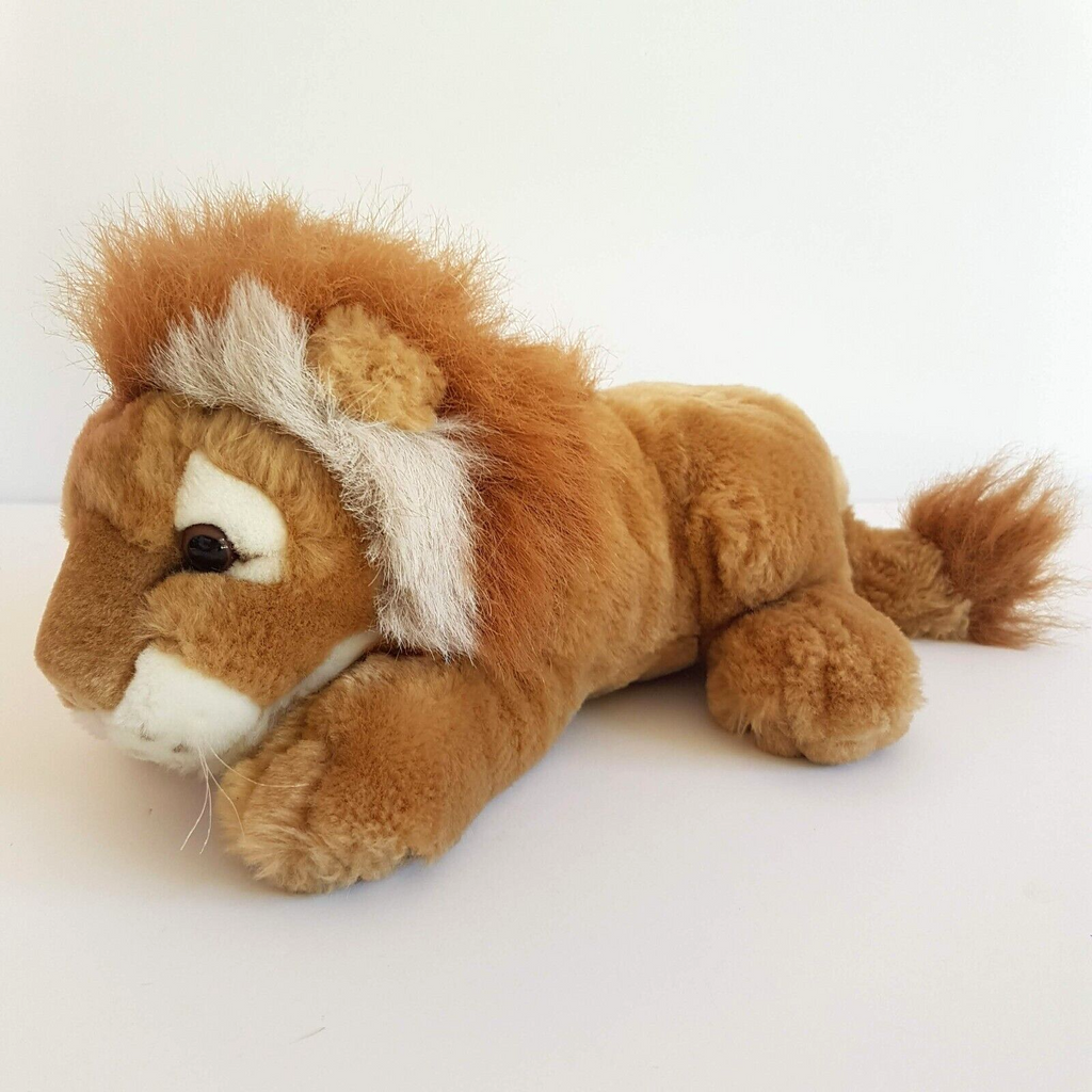 Cuddly LION WILD CAT 30cm Long Plush Soft Toy Safari Stuffed Animal Laying Cute0