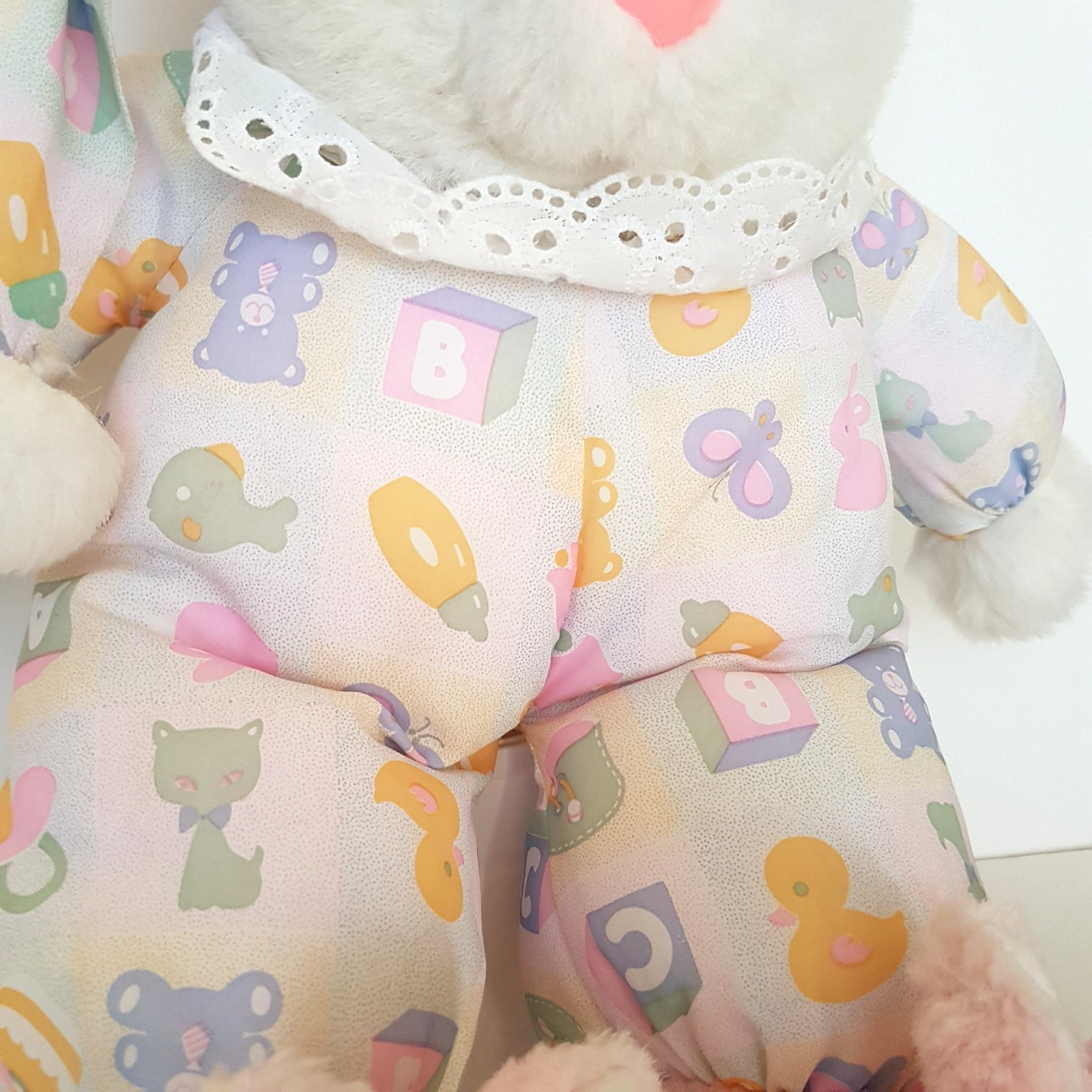 RARE Vintage Interpur BEDTIME BEAR Bunny Slippers 46cm Plush Soft Toy Rare Retro4