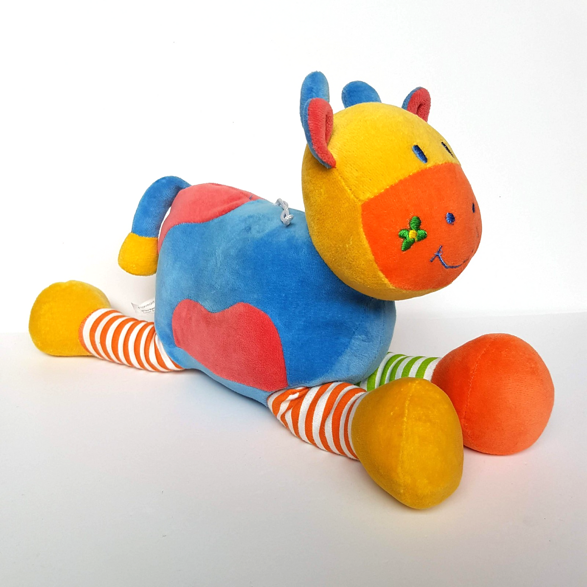 Baby Boo Velour COW Colour Block Plush 33cm Stuffed Soft Toy Floppy VINTAGE Toy0