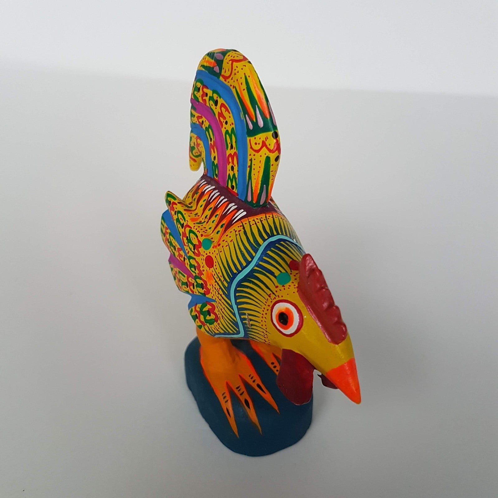 Mexican Folk Art ROOSTER Alebrije Decorative Bird Wooden Hand Painted 10.5cm7