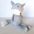 RARE Papaya FOX PLUSH Grey Stripe 34cm Stuffed Animal Floppy Soft Toy Cuddly0