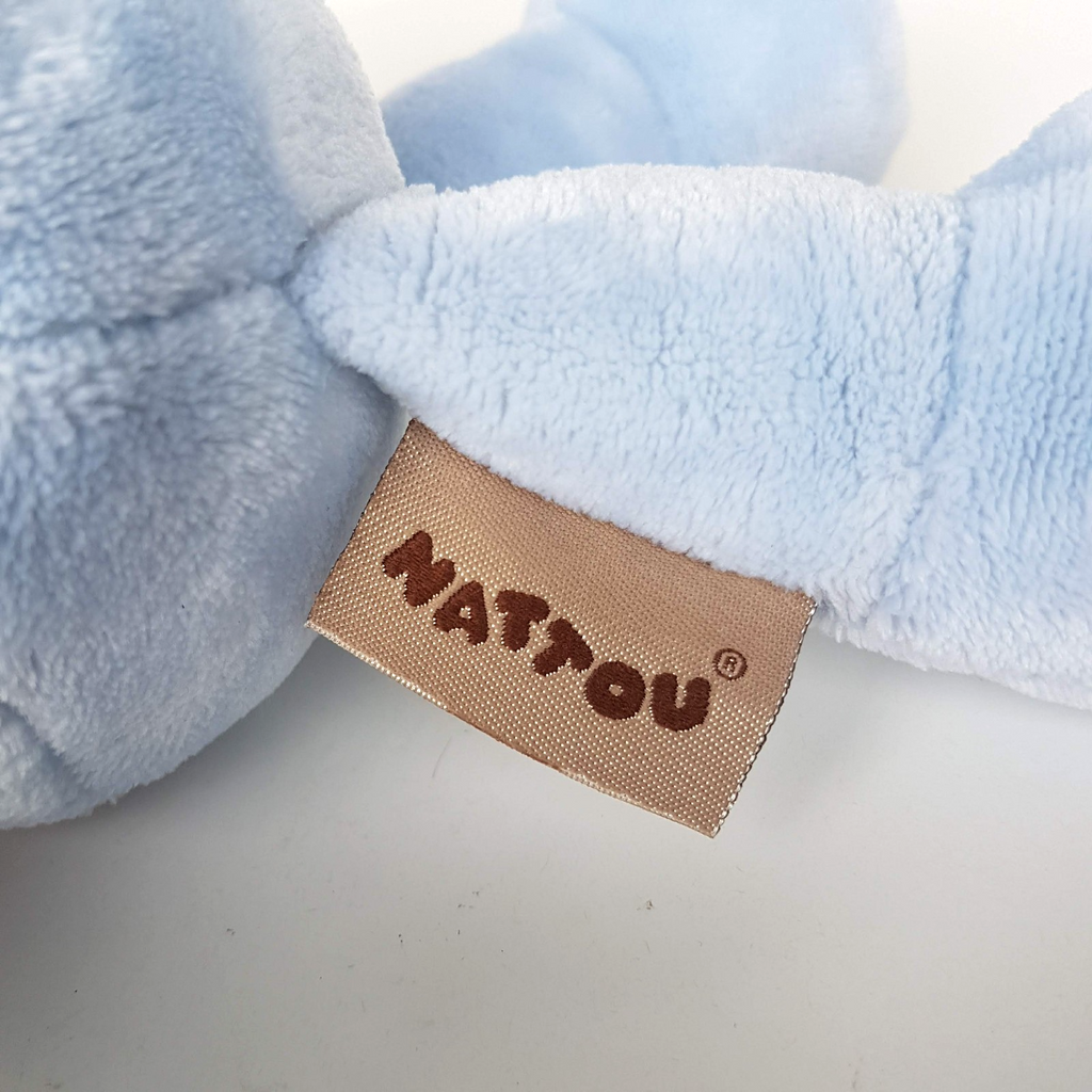 Nattou BLUE BUNNY RABBIT Plush Lovey 33cm Stuffed Animal Baby Soft Toy Pastel6