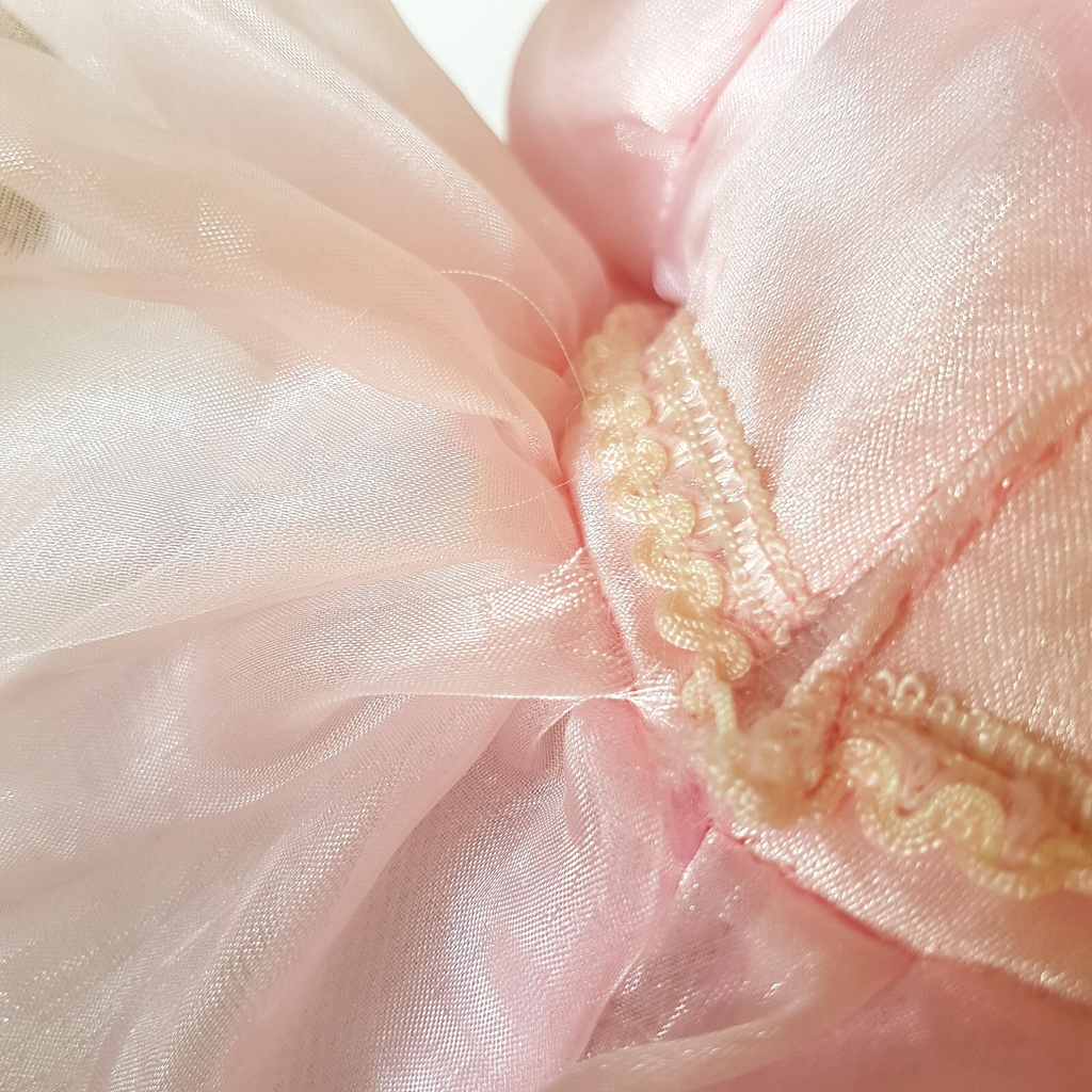 Pretty Dressed TEDDY BEAR Pink Organza Rose Pearl Tulle Stuffed Animal Soft Toy10