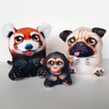 WILD ALIVE Red Panda Pug Dog Monkey Plush Funny Stuffed Animal Soft Toy Pets0