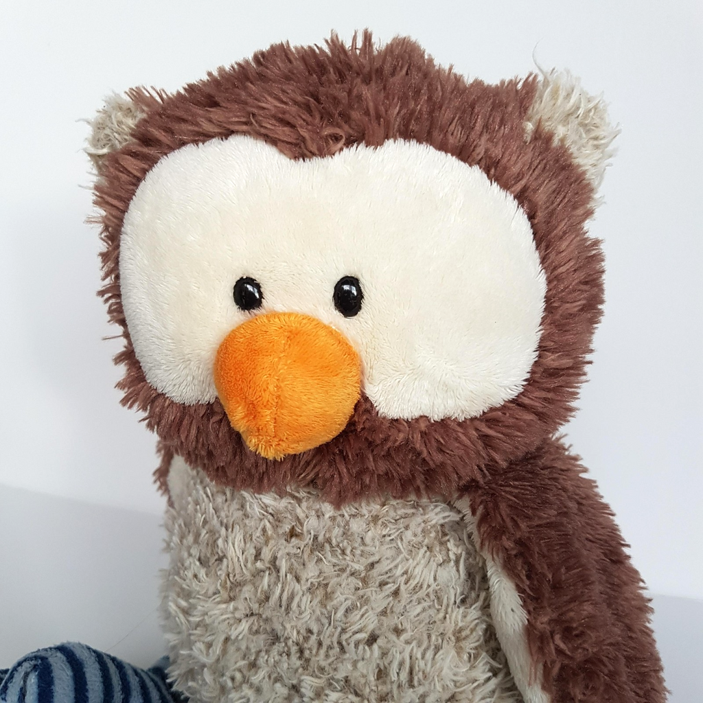 Nici OSCAR OWL BIRD 34cm Rotatable Head Plush Stuffed Animal Soft Toy Cuddly EUC3
