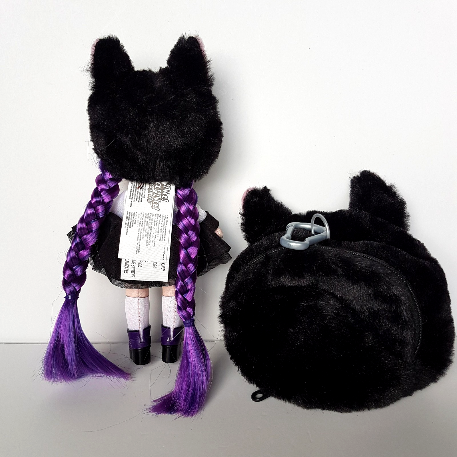 Na! Na! Na! Surprise TUESDAY MEOW Black Kitty Cat Doll Clothes Purse Purple Toy8