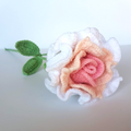 CROCHET ROSE FLOWER 44cm tall Stem Knitted Floral Pink Homewares Decor Decorate0